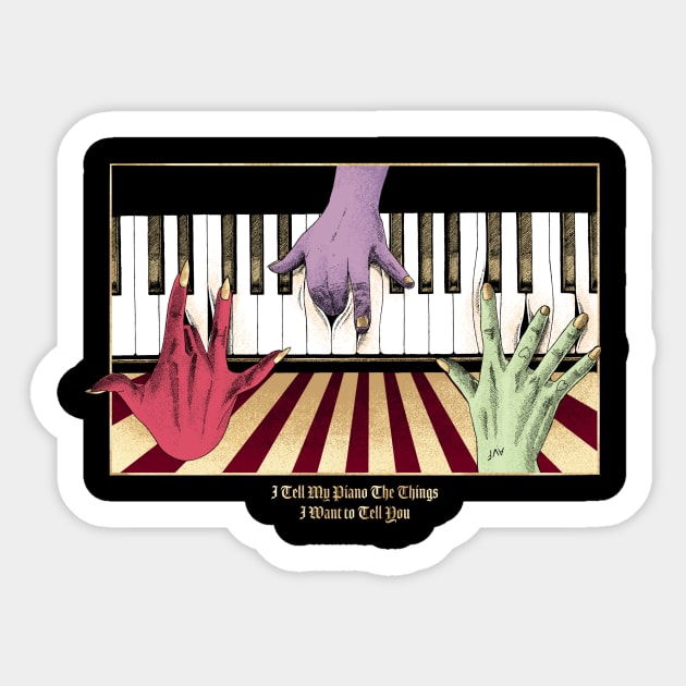 Piano Trinity Red Sticker by sffuma